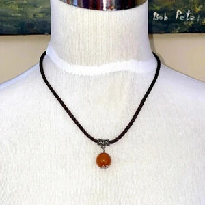 ROPE CHOKER WITH A  BROWN JASPER STONE